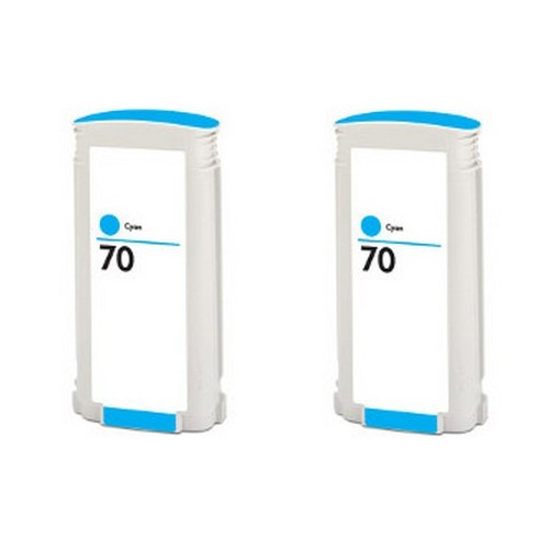 Compatible HP NO. 70 Cyan Inkjet (2/PK-130 ML) (CB343A)