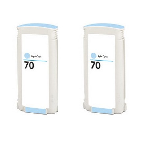 Compatible HP NO. 70 Light Cyan Inkjet (2/PK-130 ML) (CB351A)