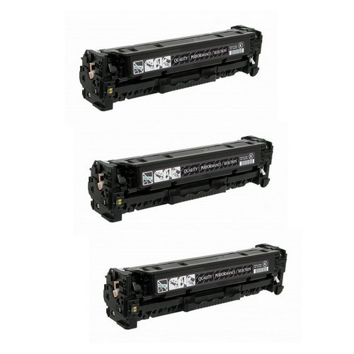 Compatible HP Color LaserJet Pro M476 Black Toner Cartridge (3/PK-2400 Page Yield) (NO. 312A) (CF380A3PK)