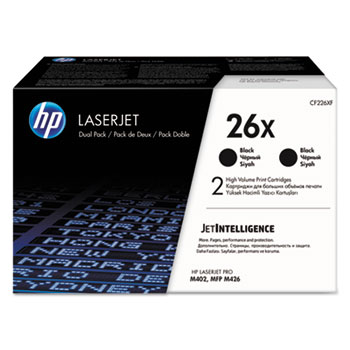 HP LaserJet Pro 402/M426 Black Toner Cartridge (2/PK-9000 Page Yield) (NO. 26X) (CF226XD)