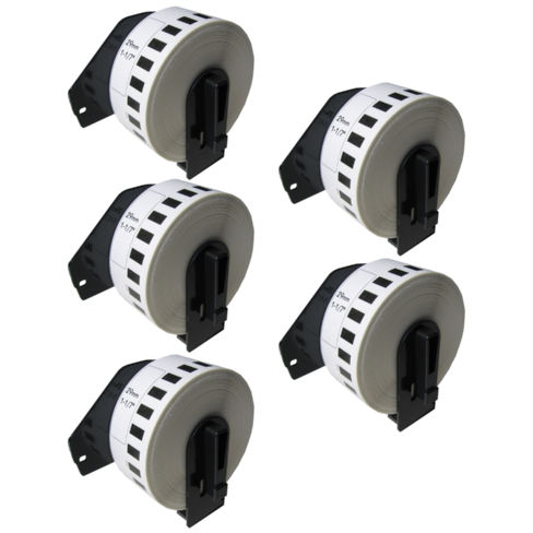 Compatible Brother White Continuous Paper Label Tape (5/PK-2.4in X 100Ft.) (DK-22055PK)
