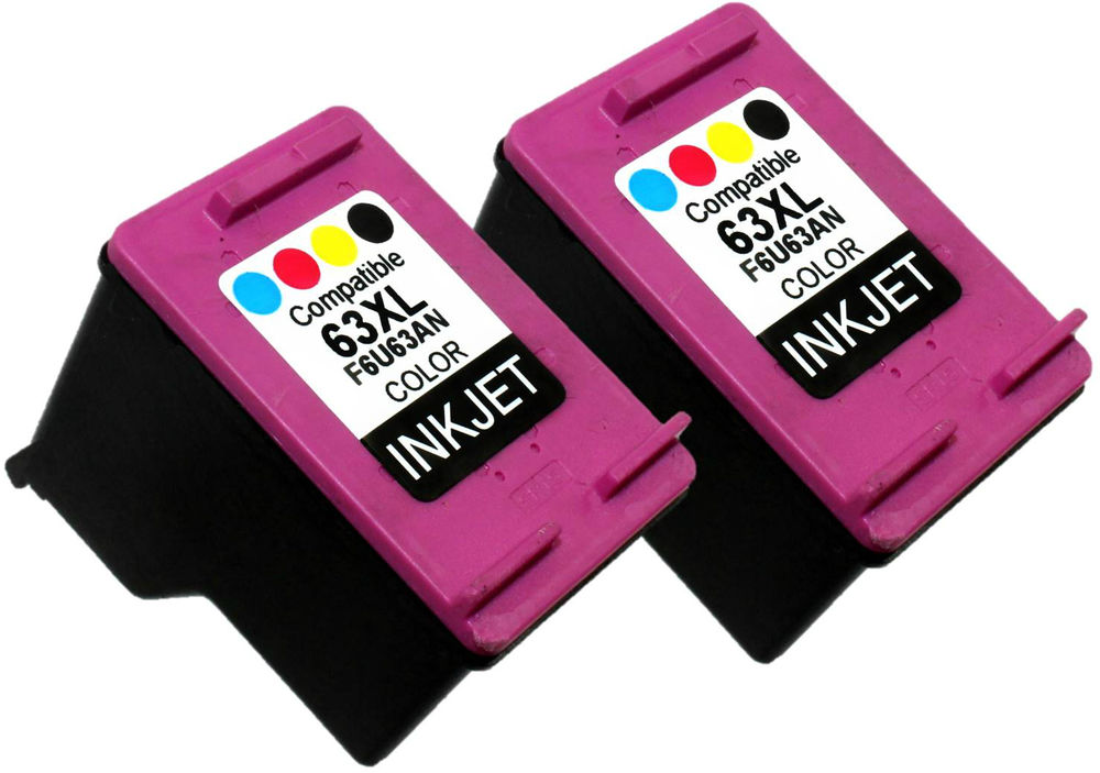 Compatible HP NO. 63XL Color High Yield Inkjet (2/PK-480 Page Yield) (F6U63AN2PK)