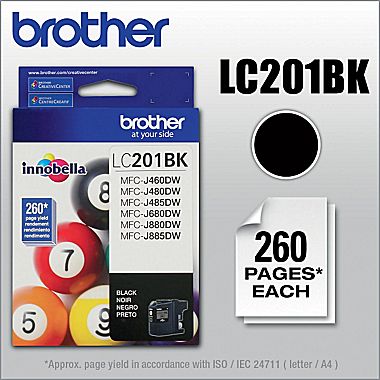 Brother LC-201BK Black Inkjet (260 Page Yield)
