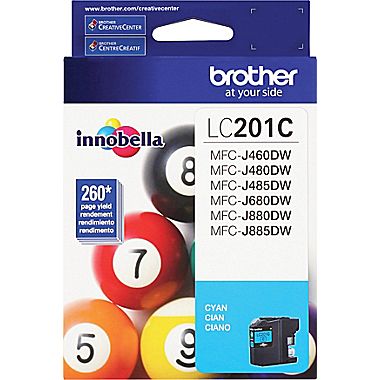 Brother LC-201C Cyan Inkjet (260 Page Yield)