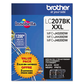 Brother MFC-J4320/4625 Black Extra High Yield Inkjet (2/PK-1200 Page Yield) (LC-2072PKS)