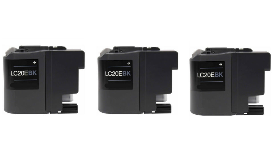 Compatible Brother MFC-J5920/785/985 Black Inkjet (3/PK-2400 Page Yield) (LC-20EBK3PKS)