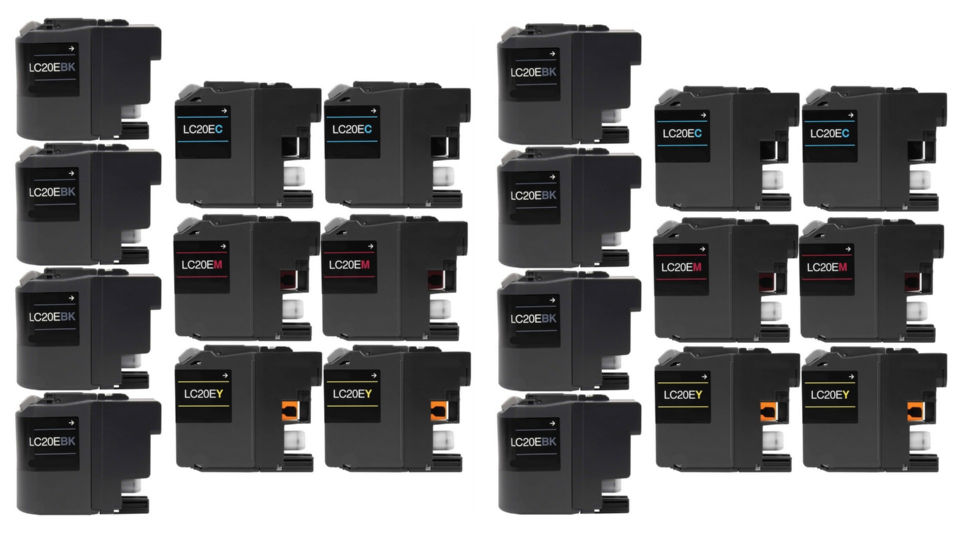 Compatible Brother MFC-J5920/785/985 Inkjet Combo Pack (8-BK/4-C/M/Y) (LC-20E8BK4CMY)