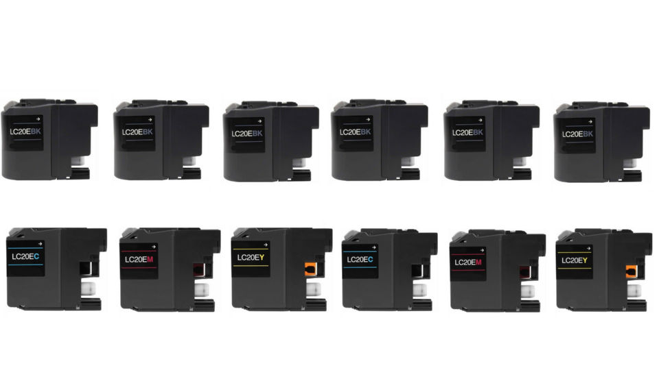 Compatible Brother MFC-J5920/785/985 Inkjet Combo Pack (6-BK/2-C/M/Y) (LC-20E6BK2CMY)