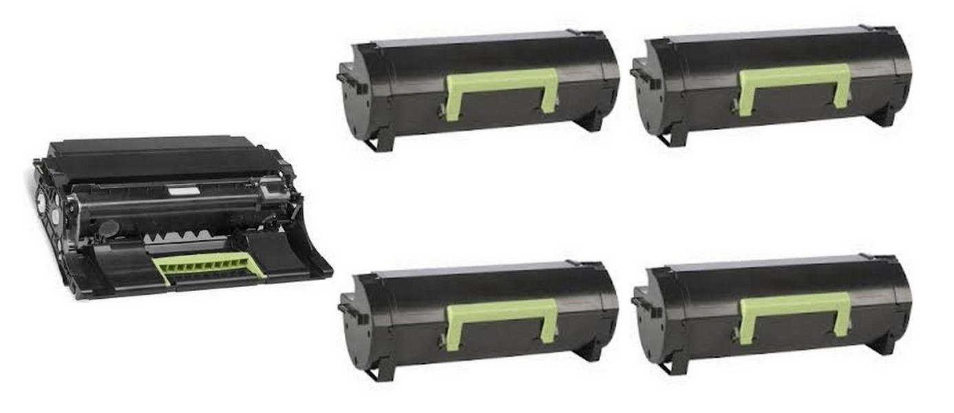 MICR Lexmark M3150/XM-3150 Drum/Toner Value Combo Pack (1ea-Drum/4ea-Toners) (1-24B6040/4-24B6186VB)