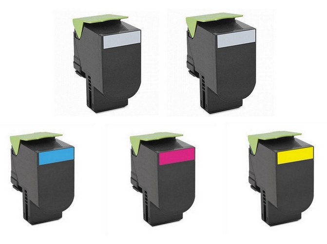 Compatible Lexmark CS-310/410/510 High Yield Toner Cartridge Combo Pack (2-BK/1-C/M/Y) (NO. 701H) (70C1H2B1CMY)