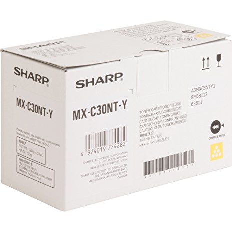 Sharp MX-C250/C300/C301W Yellow Toner Cartridge (6000 Page Yield) (MX-C30NTY)