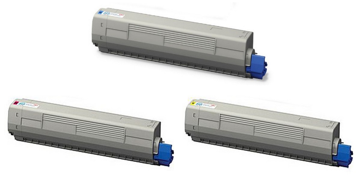Compatible Okidata C811/C831/C841 Toner Cartridge Combo Pack (C/M/Y) (448445CMY)