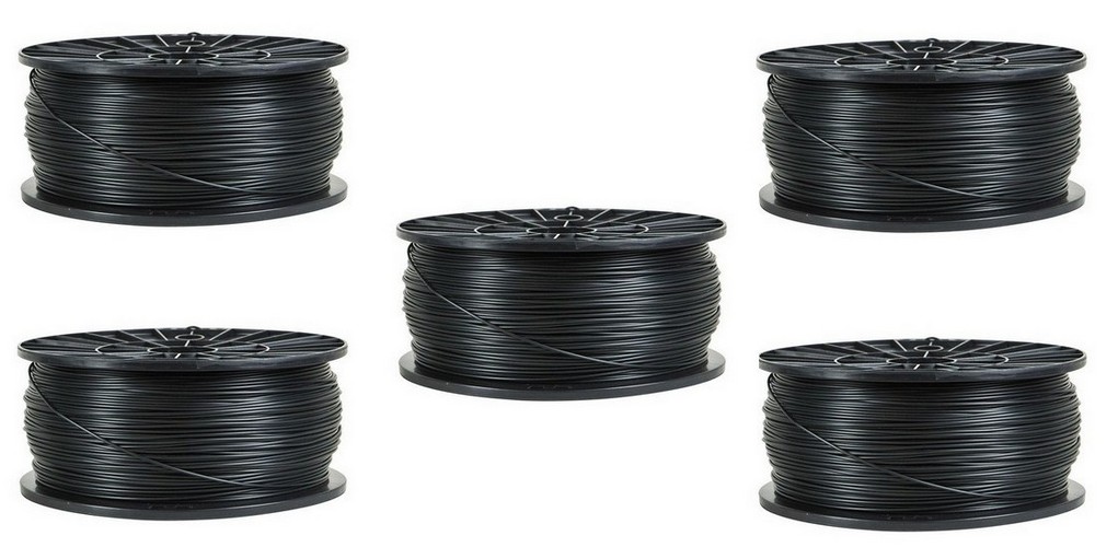 Premiere 3D Printer Universal ABS Black Filament (5/PK-1.75MM/1KG) (PFABSBK5PK)
