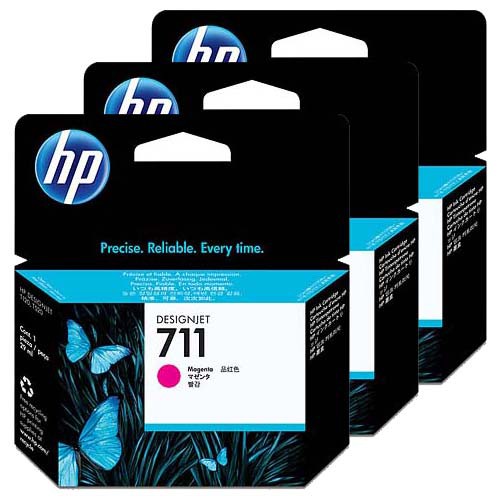 HP DesignJet T120/T520 Magenta Inkjet (3/PK-29 ML) (NO. 711) (CZ135A)