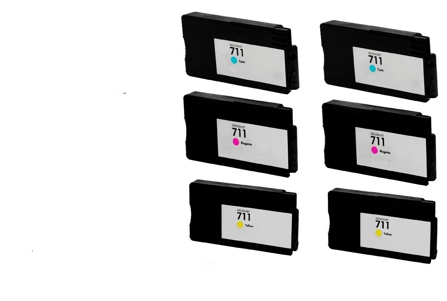 Compatible HP DesignJet T120/T520 Inkjet Combo Pack (2-C/M/Y) (NO. 711) (CZ132C2M2Y)