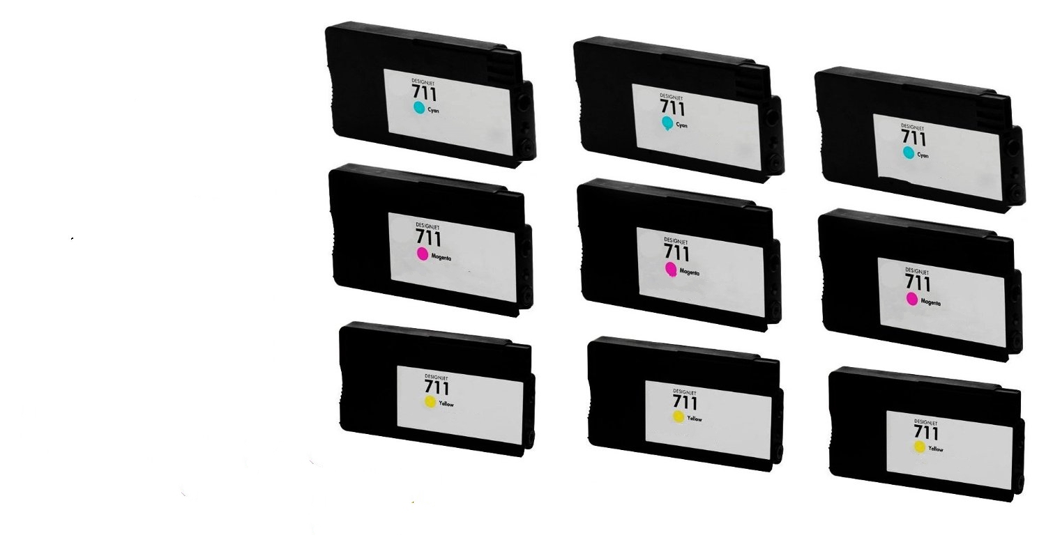 Compatible HP DesignJet T120/T520 Inkjet Combo Pack (3-C/M/Y) (NO. 711) (CZ133C3M3Y)
