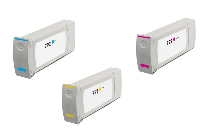 Compatible HP DesignJet L26100/L26500/L28500 Latex Inkjet Combo Pack (C/M/Y) (NO. 792) (CN70CMY)