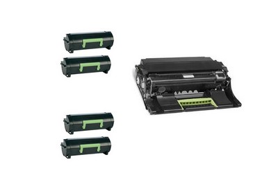 Compatible Lexmark MS-710/711/810/811/812 Drum/Toner Value Combo Pack (1ea-Drum/4ea-Toners) (NO. 520HA) (52D0HA04PKVB)