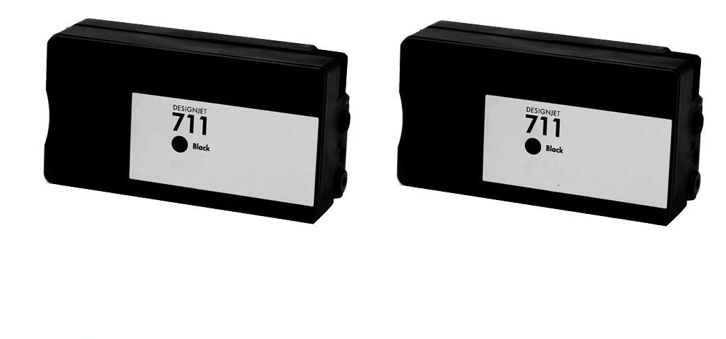 Compatible HP DesignJet T120/T520 Black High Yield Inkjet (2/PK-80 ML) (NO. 711) (CZ133A2PK)