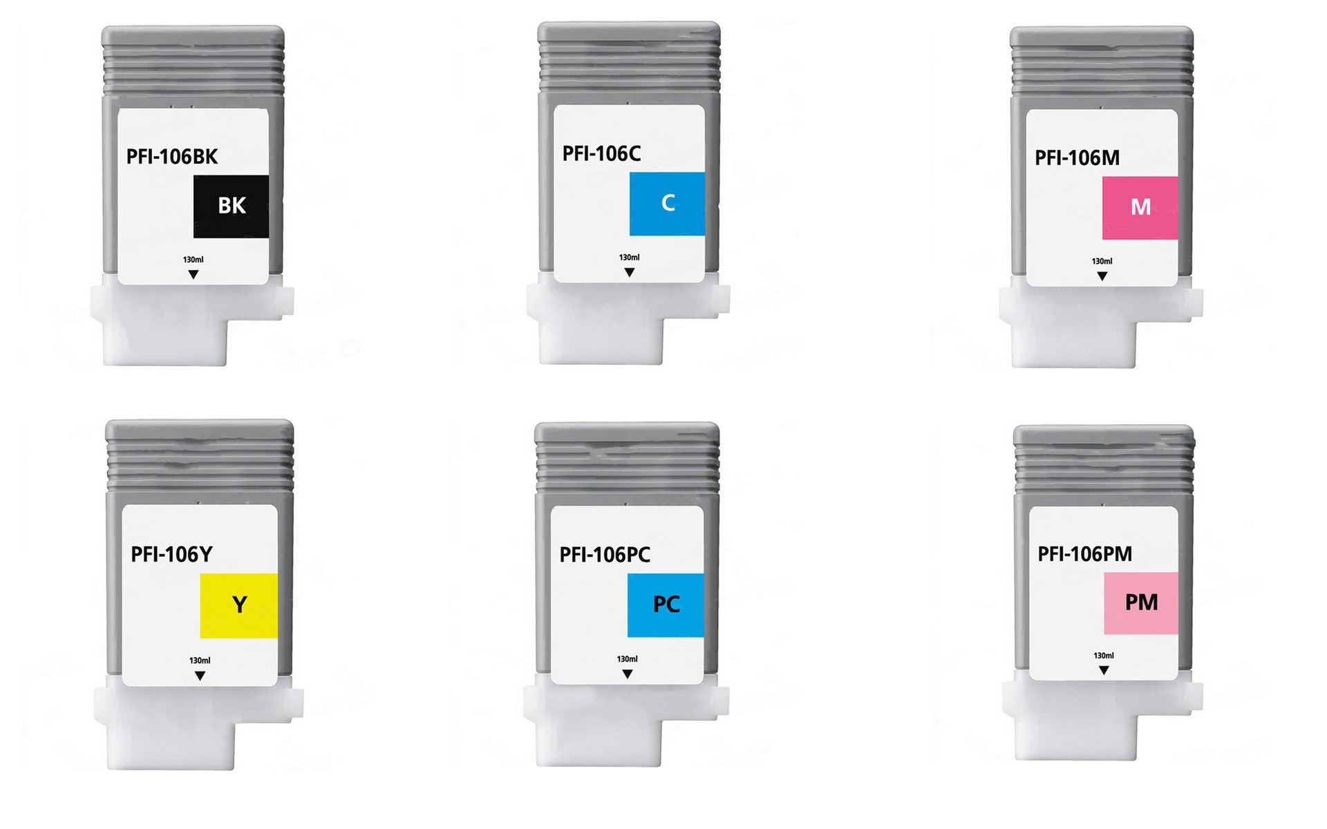 Compatible Canon imagePROGRAF iPF6300/6300S/6350/6400/6400S/6450 Inkjet Combo Pack (BK/C/M/Y/PC/PM) (PFI-106CMP)