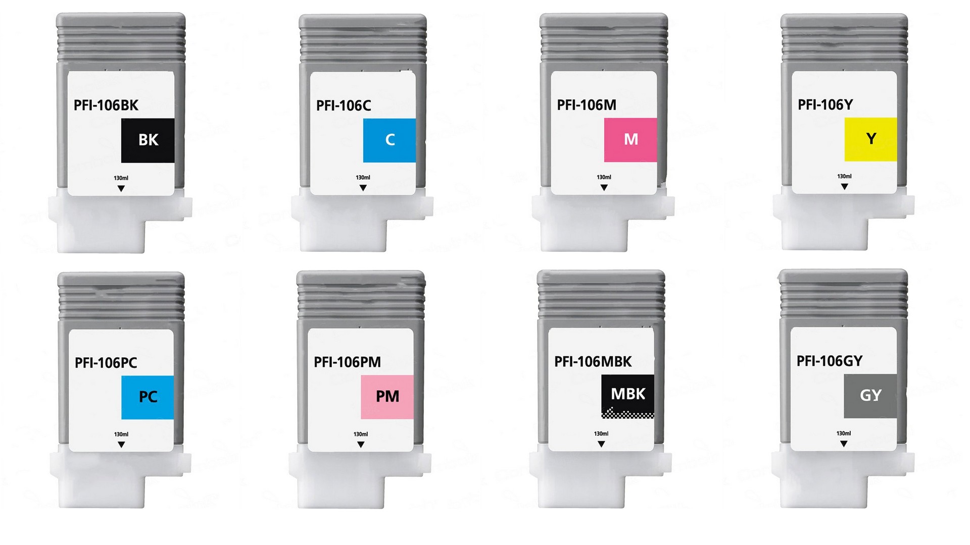 Compatible Canon imagePROGRAF iPF6300/6300S/6350/6400/6400S/6450 Inkjet Combo Pack (BK/C/M/Y/PC/PM/MBK/GY) (PFI-106GYMBKMP)