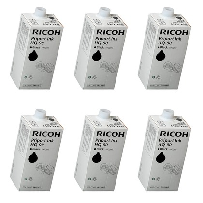 Ricoh TYPE HQ9-0 Black Duplicator Ink (6/PK-1000CC) (817161)