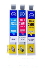Remanufactured Epson NO. 252XL Inkjet Combo Pack (C/M/Y) (T252XL520)