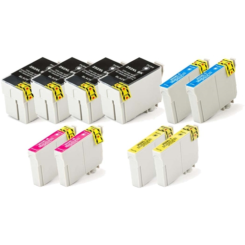 Remanufactured Epson NO. 252XL Inkjet Combo Pack (4-BK/2-C/M/Y) (T252XL1204B2C2M2Y)