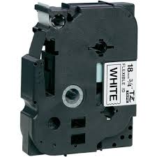 Compatible Brother Black on White Industrial P-Touch Label Tape (3/4 X 26Ft.) (TZE-241)