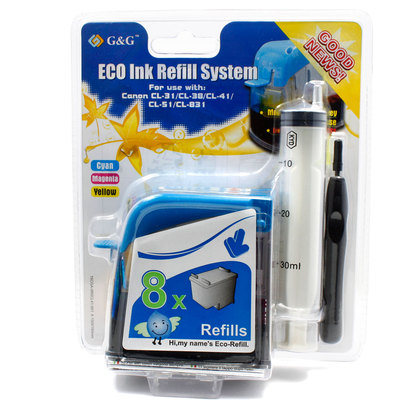 Premiere NR-0CL51 Color Refill Kit (8 Refills) - Equivalent to Canon CL-51