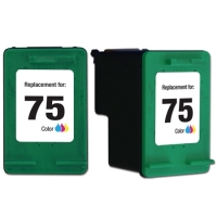 Compatible HP NO. 75 Tri-Color Inkjet (2/PK-170 Page Yield) (CZ070FN)