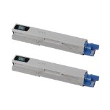 Compatible Okidata C3400/C3530/C3600 Black Toner Cartridge (2/PK-2500 Page Yield) (434593042PK)
