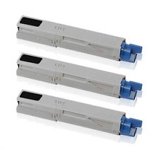 Compatible Okidata C3400/C3530/C3600 Black Toner Cartridge (3/PK-2500 Page Yield) (434593043PK)