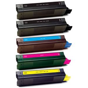 Compatible Okidata C5500/5800 Toner Cartridge Combo Pack (2-BK/1-C/M/Y) (TYPE C8) (43324402B1CMY)