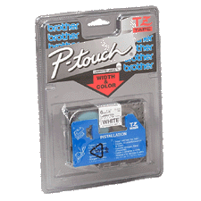 Brother White on Black Laminated P-Touch Label Tape (3/8in X 26Ft.) (TZ-325)