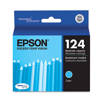 Epson NO. 124 Cyan Inkjet (220 Page Yield) (T124220)