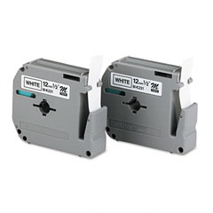 Brother Black on White Metallic Non-Laminated P-Touch Label Tape (2/PK-1/2in x 26Ft.) (M-231)