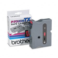 Brother Black on Red Laminated P-Touch Label Tape (1in X 50Ft.) (TX-4511)