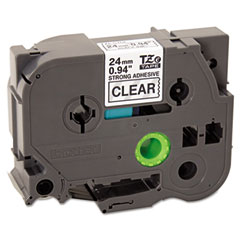 Brother Black on Clear Industrial P-Touch Label Tape (1in X 26.25Ft.) (TZE-S151)