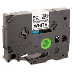Brother Black on White Industrial P-Touch Label Tape (3/8in X 26.5Ft.) (TZE-S221)