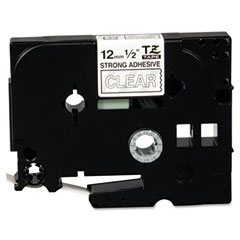 Brother White on Clear Industrial P-Touch Label Tape (1/2in X 26.5Ft.) (TZE-S135)
