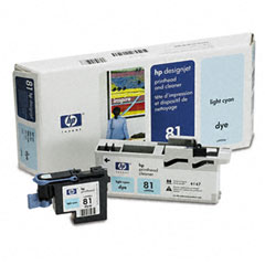 HP NO. 81 Light Cyan Printhead With Cleaner (C4954A)