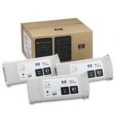 HP DesignJet 5000/5500 Black Dye Inkjet (3/PK-680 ML) (NO. 81) (C5066A)