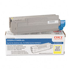 Okidata C5500/5800 Yellow Toner Cartridge (5000 Page Yield) (TYPE C8) (43324401)