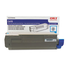 Okidata C610 Cyan Toner Cartridge (6000 Page Yield) (TYPE C15) (44315303)