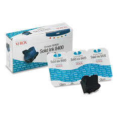 Tektronix-Xerox Phaser 8400 Cyan Solid Ink Sticks (3/PK-3400 Page Yield) (108R00605)